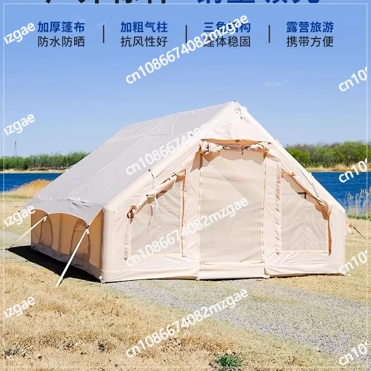 Inflatable Camping Tent for 5-8 Persons - One Bedroom & Living Room Design, Full-Auto Setup for Road Trips