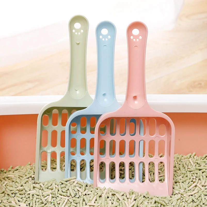 New pet litter shovel Candy color high appearance horizontal handle cat toilet shovel poop pickup Cat cleaning supplies