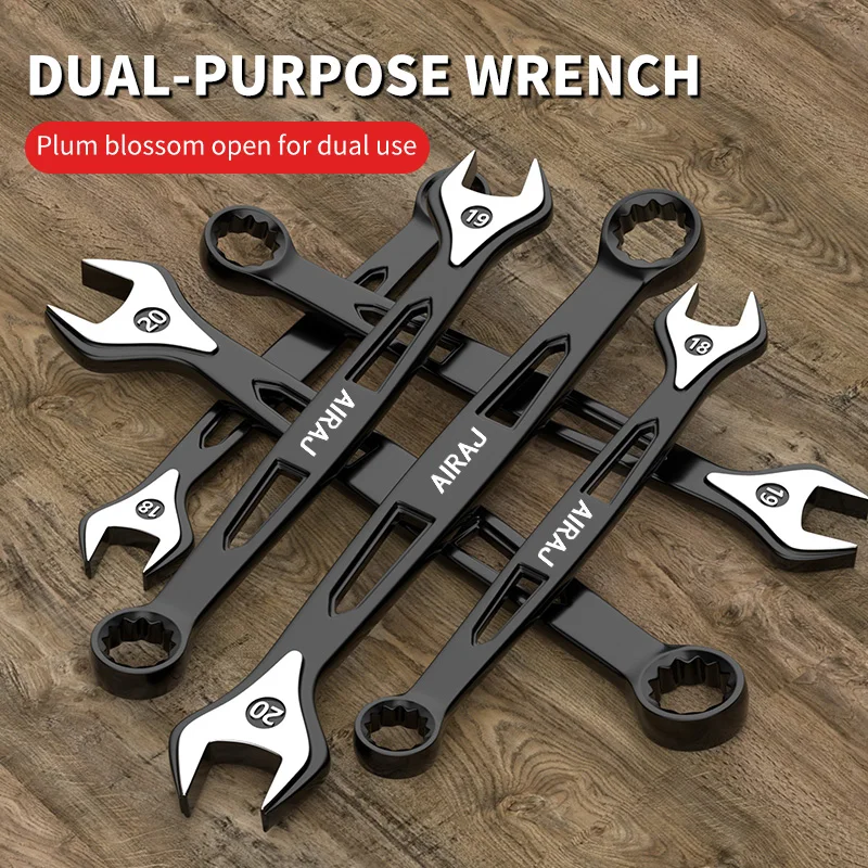 Dual-Ended Wrench, Ratchet Wrench, Industrial Grade, Hardware Tool, Auto Repair Universal Wrench