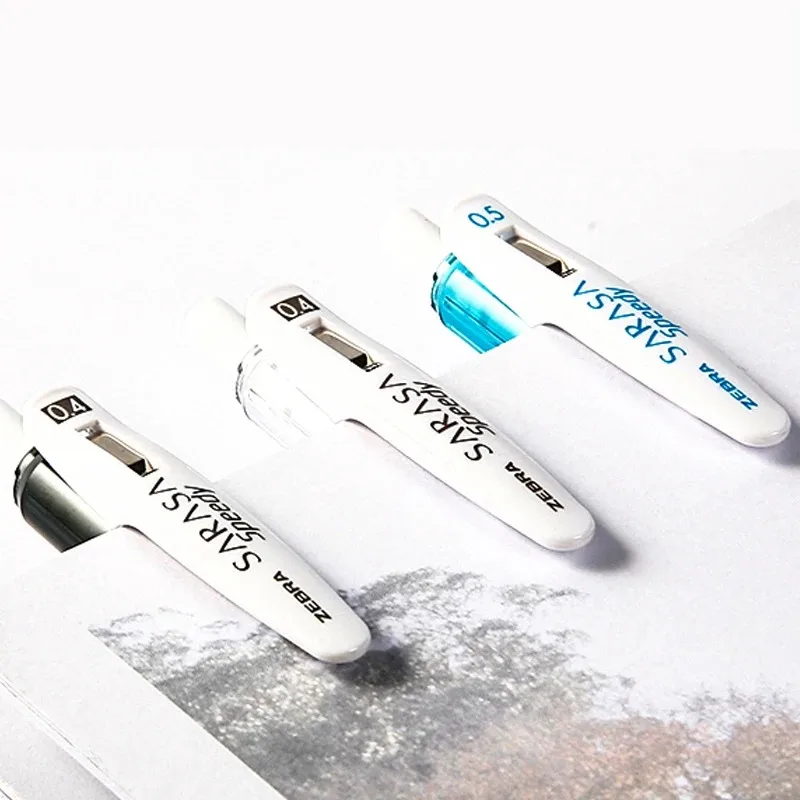 3 Stück Japan ZEBRA Gelstift 0,4/0,5 mm JJZ33 Sarasa Speedy Black Carbon Smooth Schnelltrocknend Unterschrift Kawaii Schulbedarf – Detail 4
