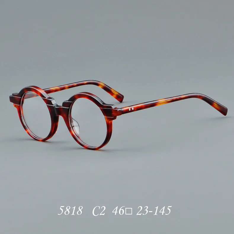 Vcka vintage acetat myopie brille rahmen runde frauen männer benutzer definierte optische rezept brillen luxus brillen-0,5 bis-10 – Detail 4