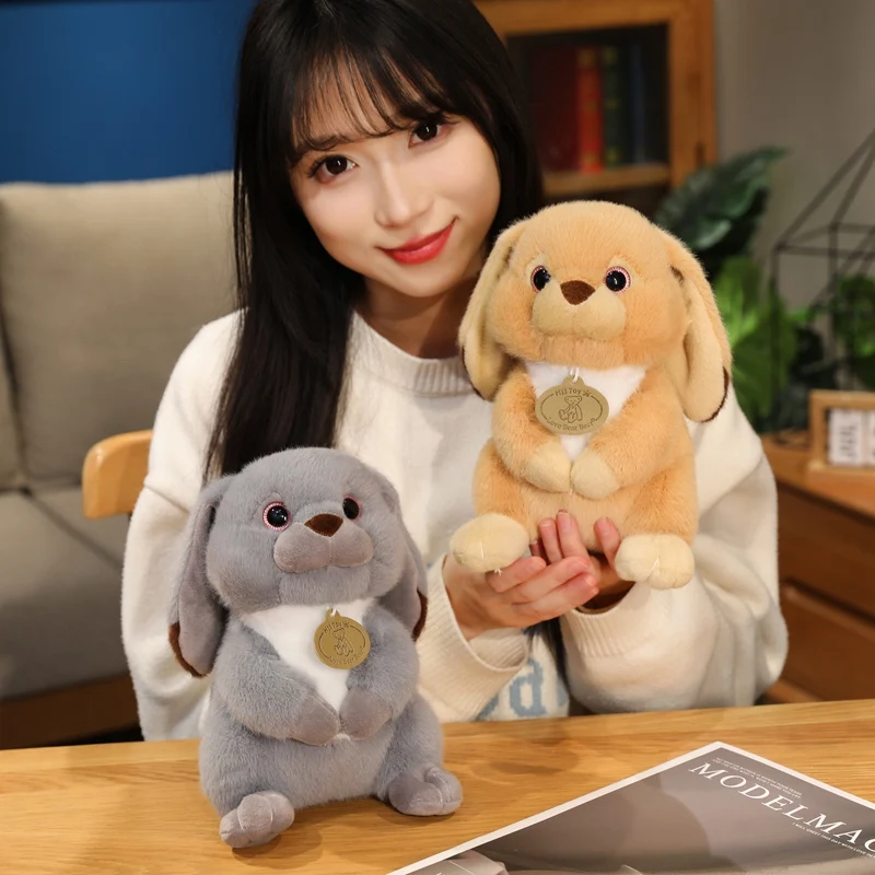 Brown Lop Eared Rabbit Plush Toy Gray Lop Eared Rabbit 23cm Soft Animal For Nursery Garden Meadow Spring Display Birthday Gift