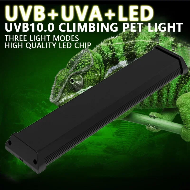 

Reptile Full Spectrum LED Lamp 110-240V Adjustable UVA/UVB 10.0 Light Turtle Basking Light Lizard Terrarium Lighting Supplies