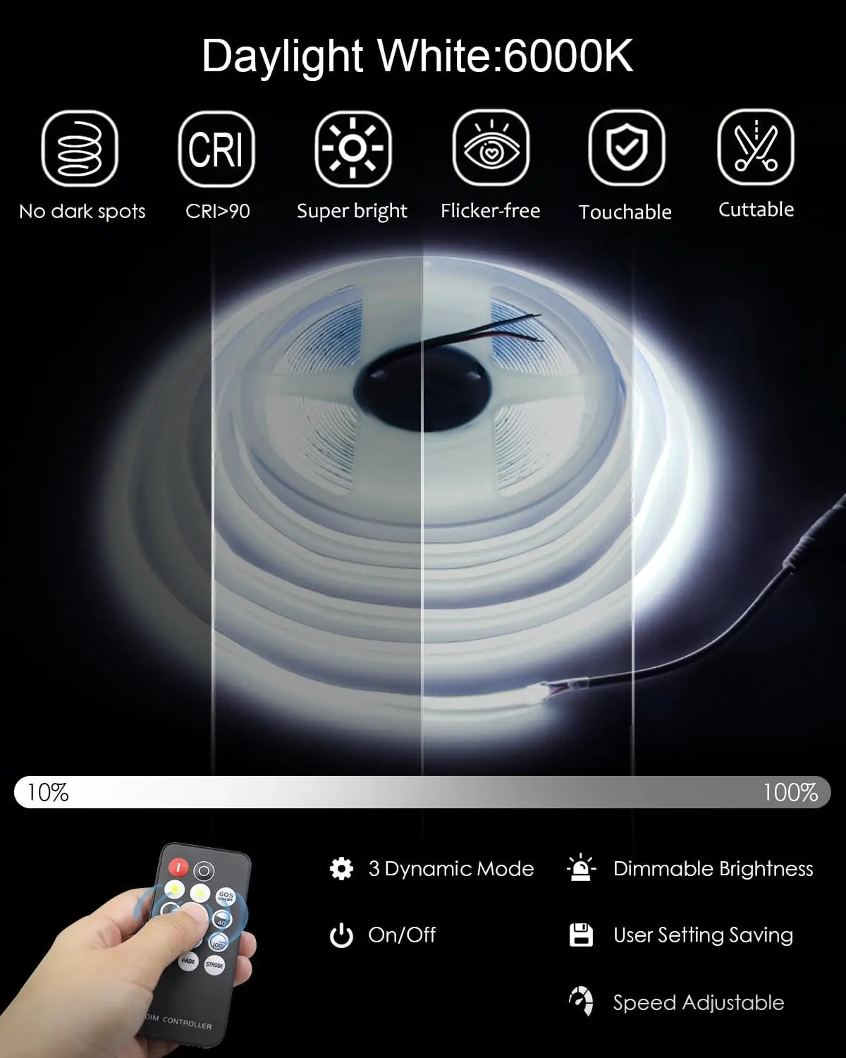 328フィート-cob-ledストリップライト-ホワイト-6500k-超高輝度-24v-ledロープライト-調光可能-3200led-cri90-均一発光-ledライト