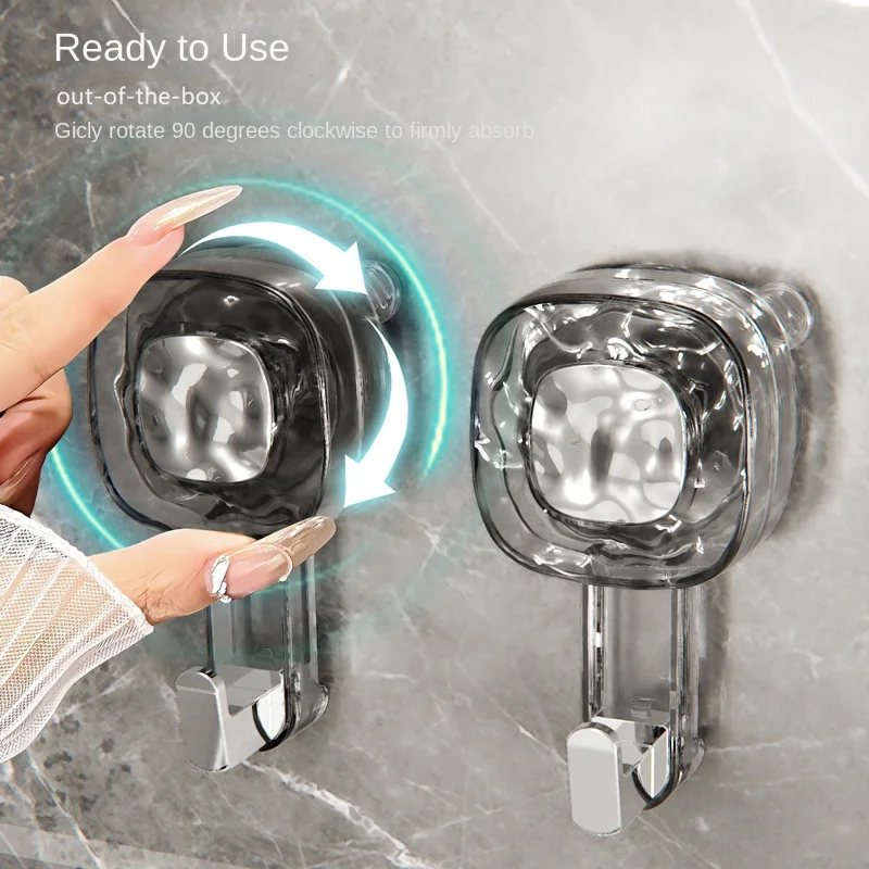 Transparent Suction Cup Hook No-punch Bathroom Hook Removable Kitchen Hook Non-marking Vacuum Towel Hook Home Storage