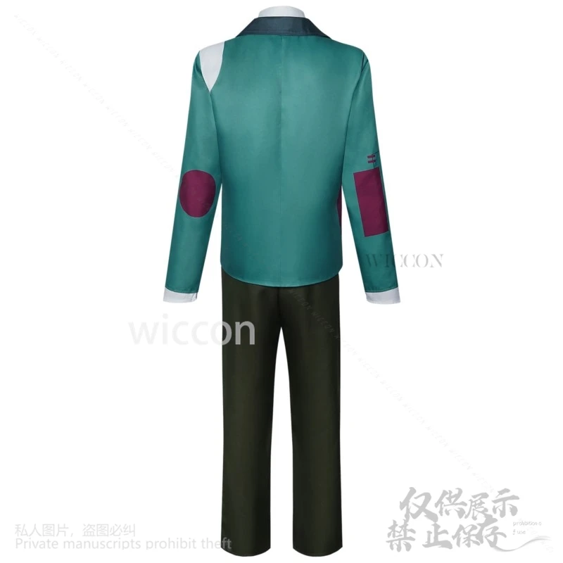 Ekko 코스프레 그린 세트 유니폼 상의 바지 가발, 남자 애니메이션 게임 LOL 아케인 S2 코스튬, 맞춤형 할로윈 크리스마스 파티