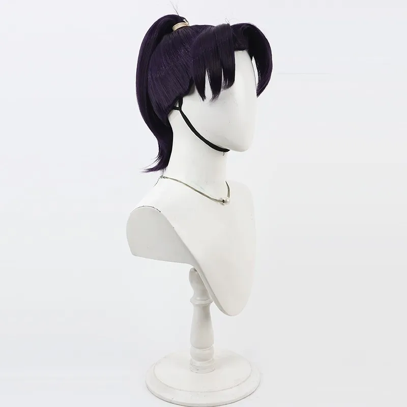 Mignon Nintama Rantaro Settsu no Kirimaru cosplay wig teased top deep purple one-piece braid