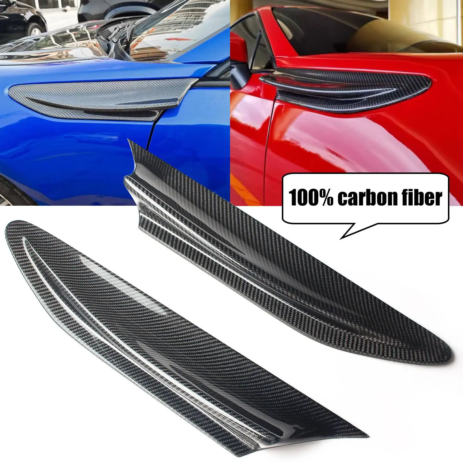 

Real Carbon Fiber Car Fairing Side Fender Air Vent Trim Cover For Toyota 86 GT Subaru BRZ Scion FR-S 2012-2019 Auto Accessories