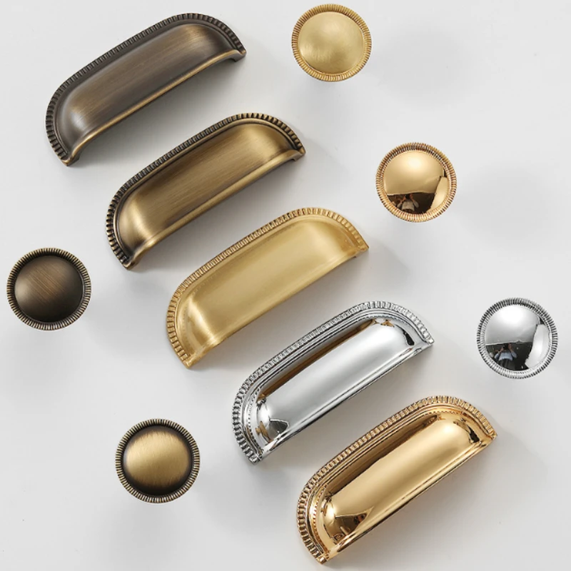 

European Solid Brass Handles for Furniture Shell Shape Cabinet Knobs and Handles Kitchen Drawer Handles Shoe Cabinets Pulls