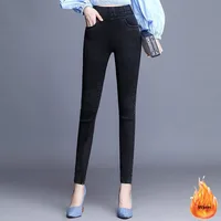 Winter Thicken Jeans Pencil Denim Pants Women Plush Velvet Lined Warm Skinny Vaqueros Streetwear High Wasit Stretch Kot Pantolon 3