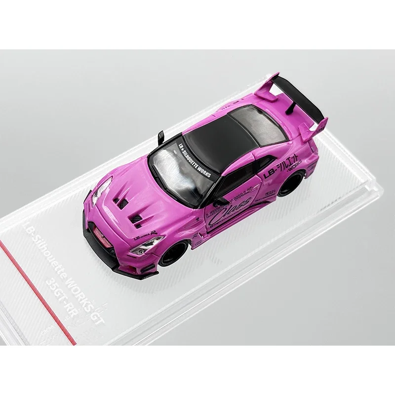 1:64 CM LBWK GTR R35 GT35 RR Super Silhouette Class Pink Replaceable Wheels Diecast Car Model Toys