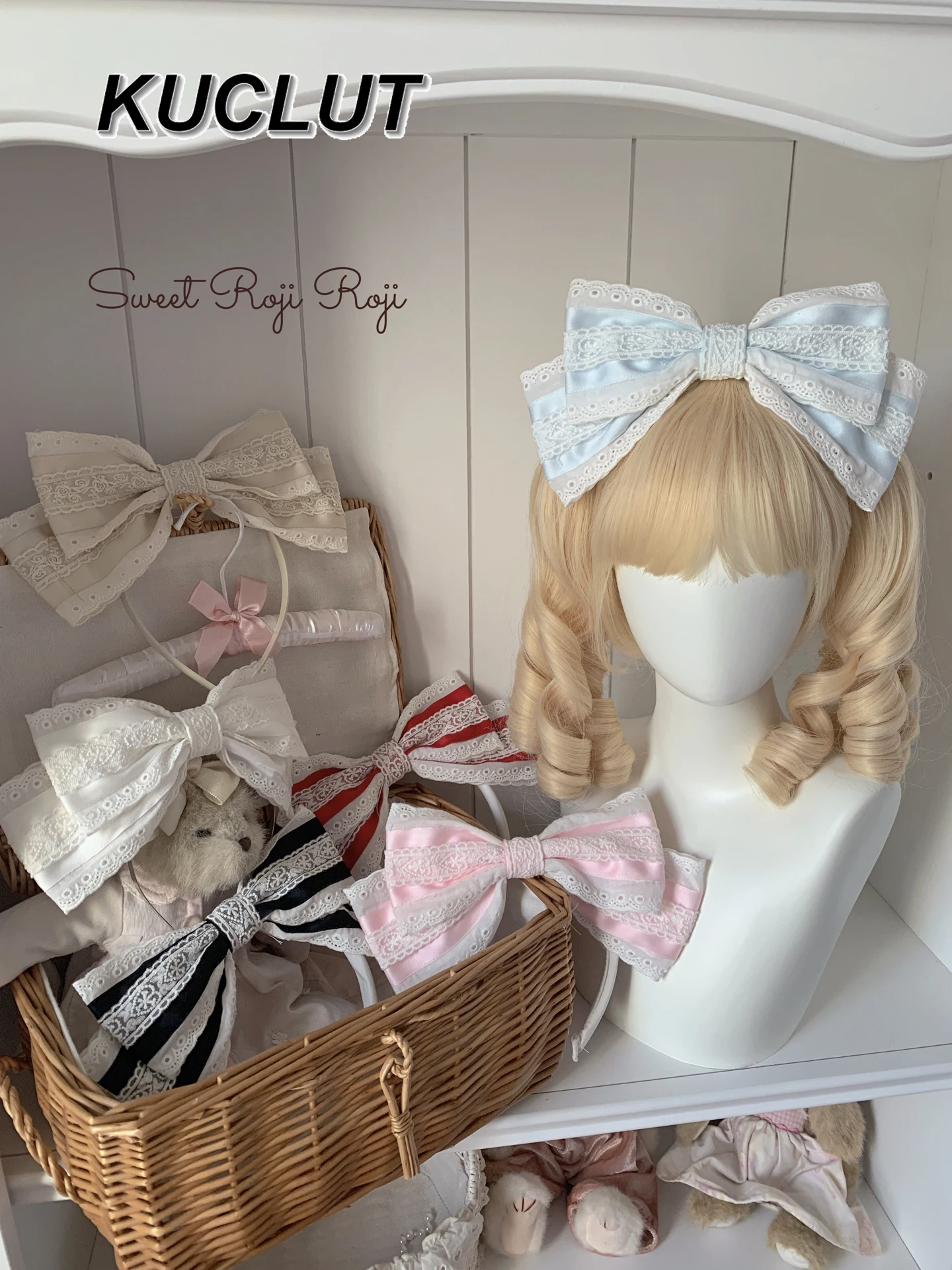 

Оригинальный новый головной убор ручной работы в стиле Лолиты, сладкий бант KC, кружевная повязка для волос, головной убор, обруч для волос, милый аксессуар для женщин