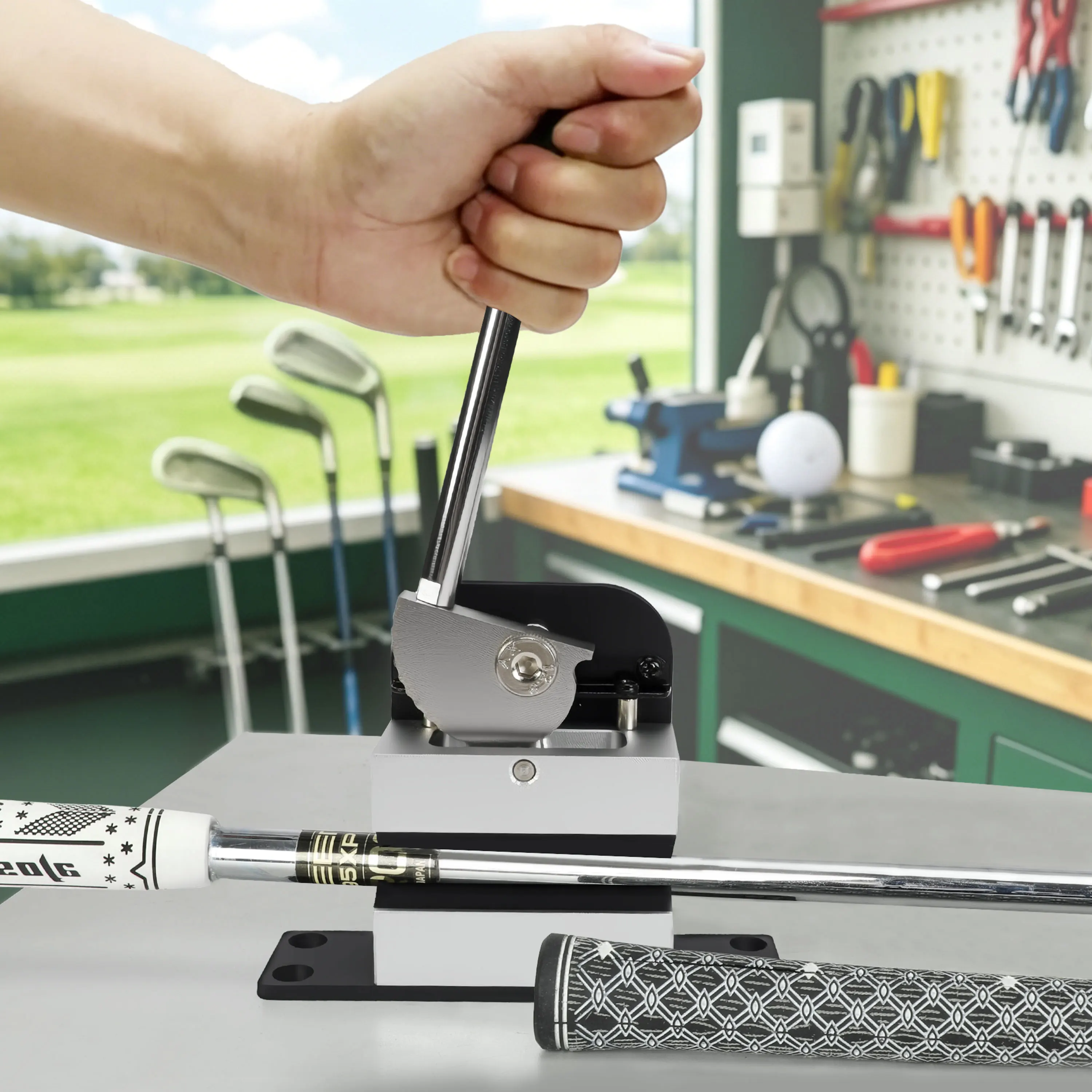 1pc Golf Club Regrip Vise Tool, Lever Type Shaft Cutter with Anti slip Lever Tool, Golf Club Repair Regripping Accessory