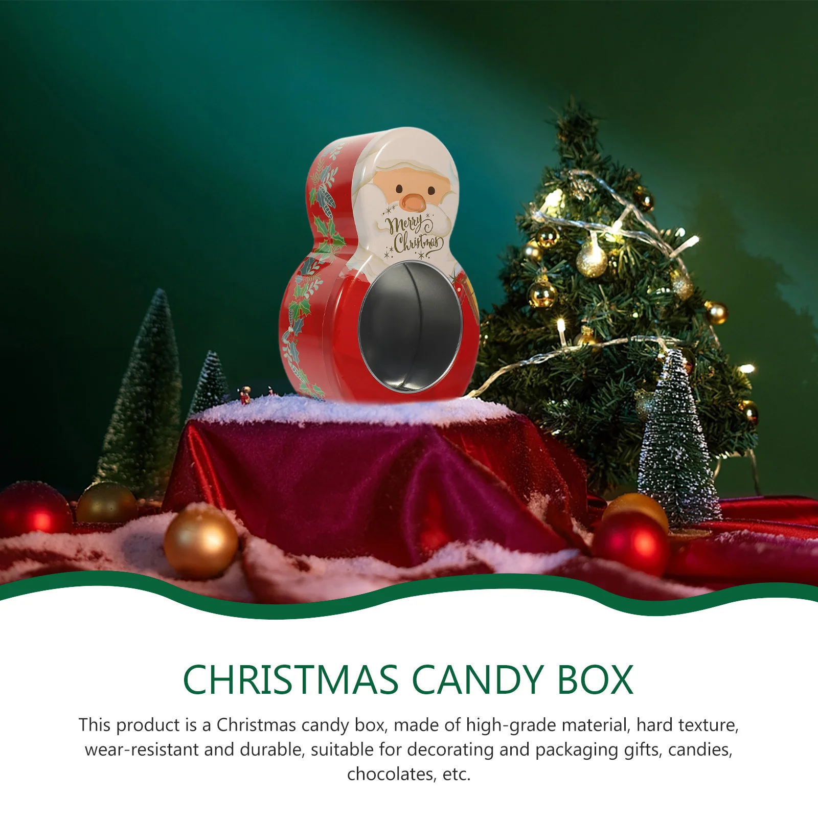 

Creative Christmas Candy Box Tinplate Cookie Storage Case Sweets Packaging Box Gift Treat Container Party Favor