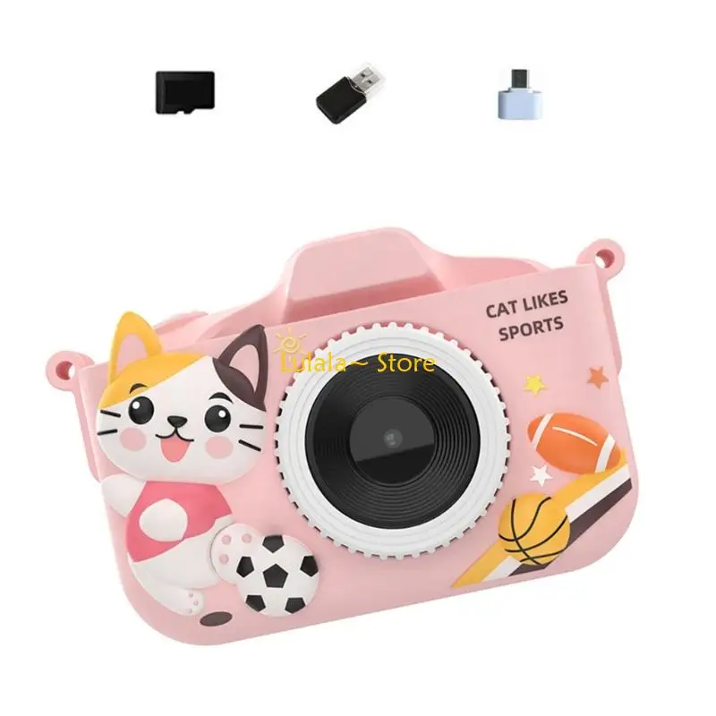 Y4QA Double Lens Camera 32G Czytnik kart OTG Adapter wideo Auto skupianie edukacyjnych zabawek
