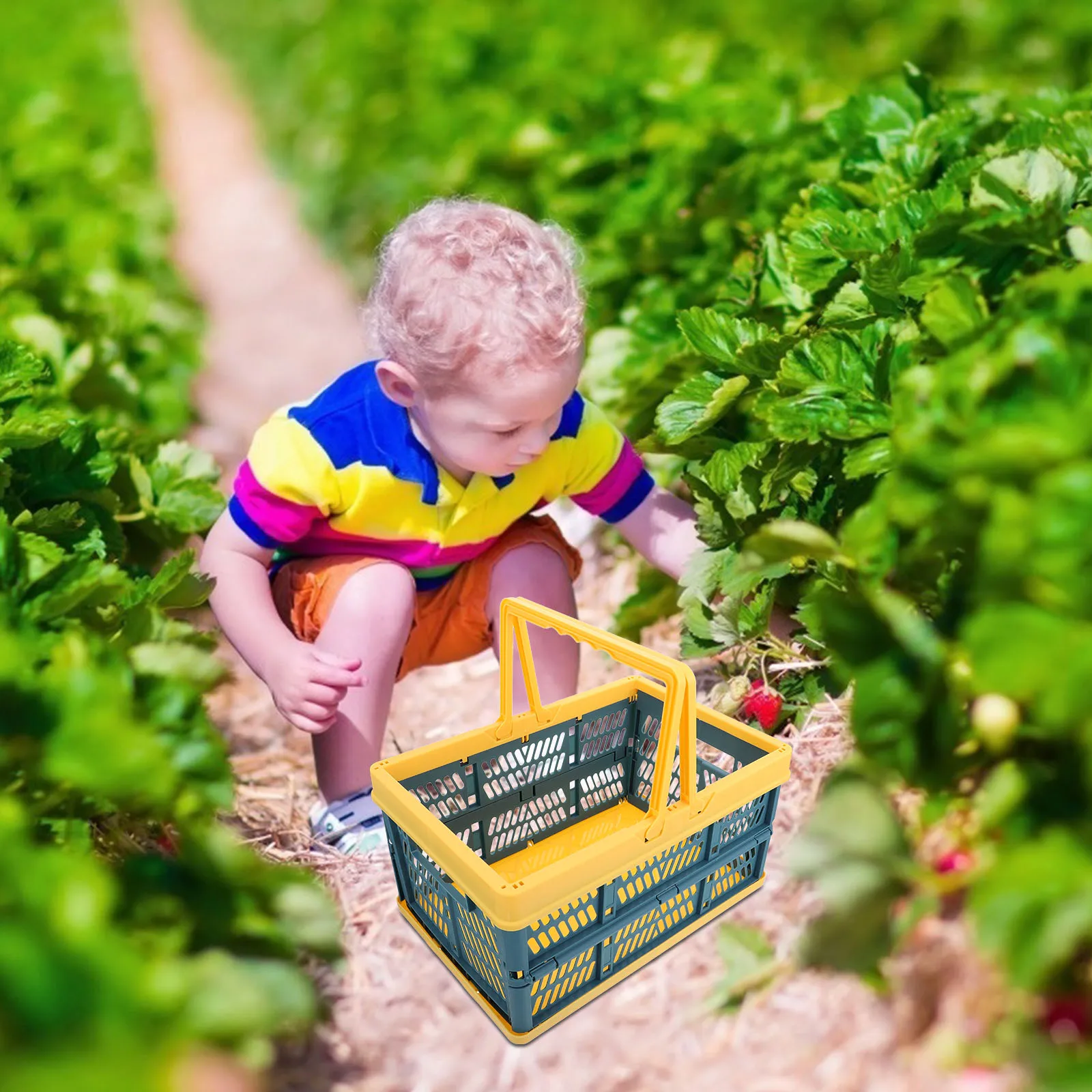 

Storage Basket Simple Folding Vegetable Plastic Shopping Snack Supermarket Household Home Foldable Bins