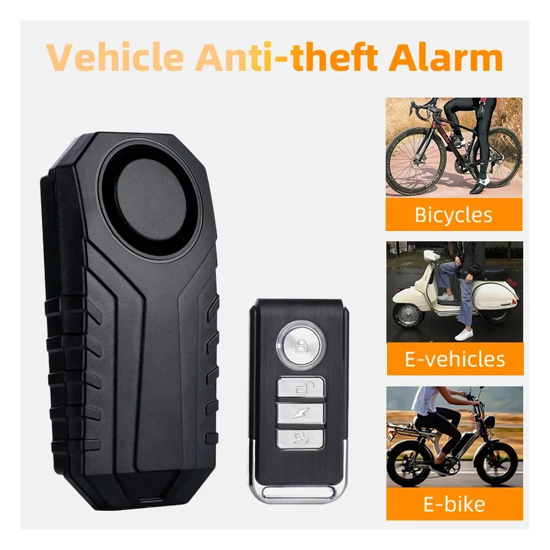 SF22R Bicycles Anti-theft Alarm Waterproof Dustproof 113Db Loud Sound Defense Outdoor 5-20 meters Remote Control Bell Find Car