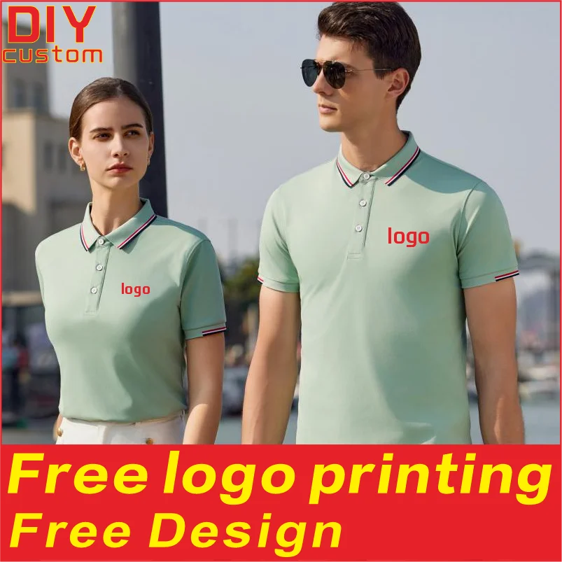 

Cotton polo shirts, men's and women's T-shirts, wrinkle resistant summer short sleeved shirts, printed logos, embroidered workwe