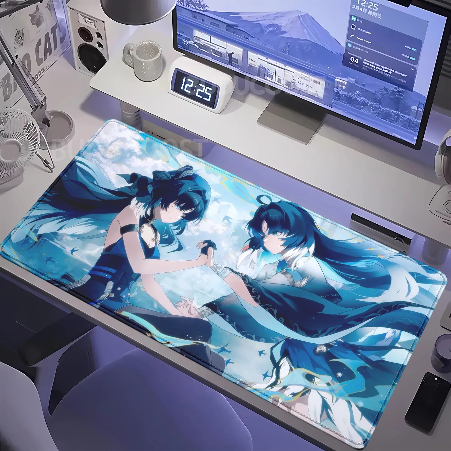 Mousepad HD Printing Yangyang Xuanling Wuthering Waves Office Overlock PC Gaming Non-slip Base Mouse Pad Anime Girl XXL Desk Mat