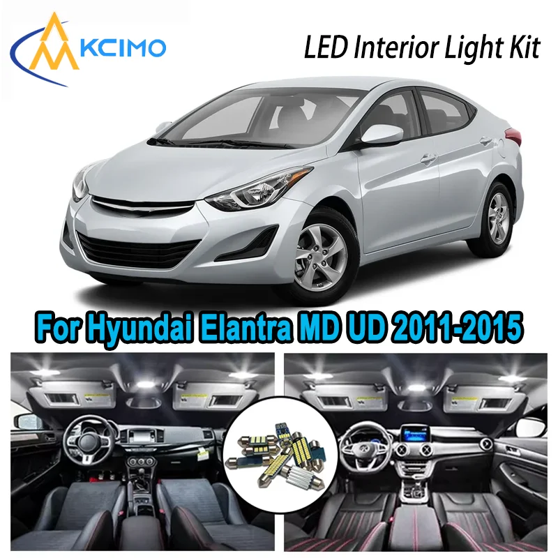 

For Hyundai Elantra MD UD 2011-2015 2012 2013 Premium Bright LED Interior Dome Map Trunk Light Kit Car Led Lamps Canbus No Error