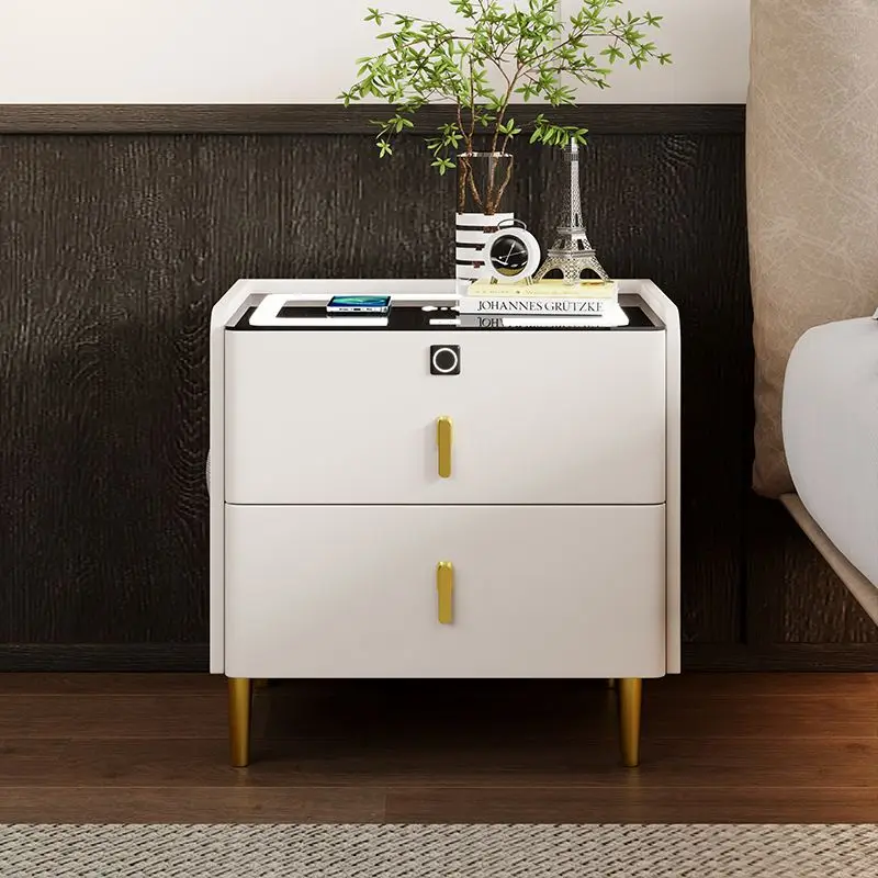 Smart Bedroom Nightstand Furniture - All-in-One Charging Lighting Audio and Security Essential Smart Furniture for Modern Home