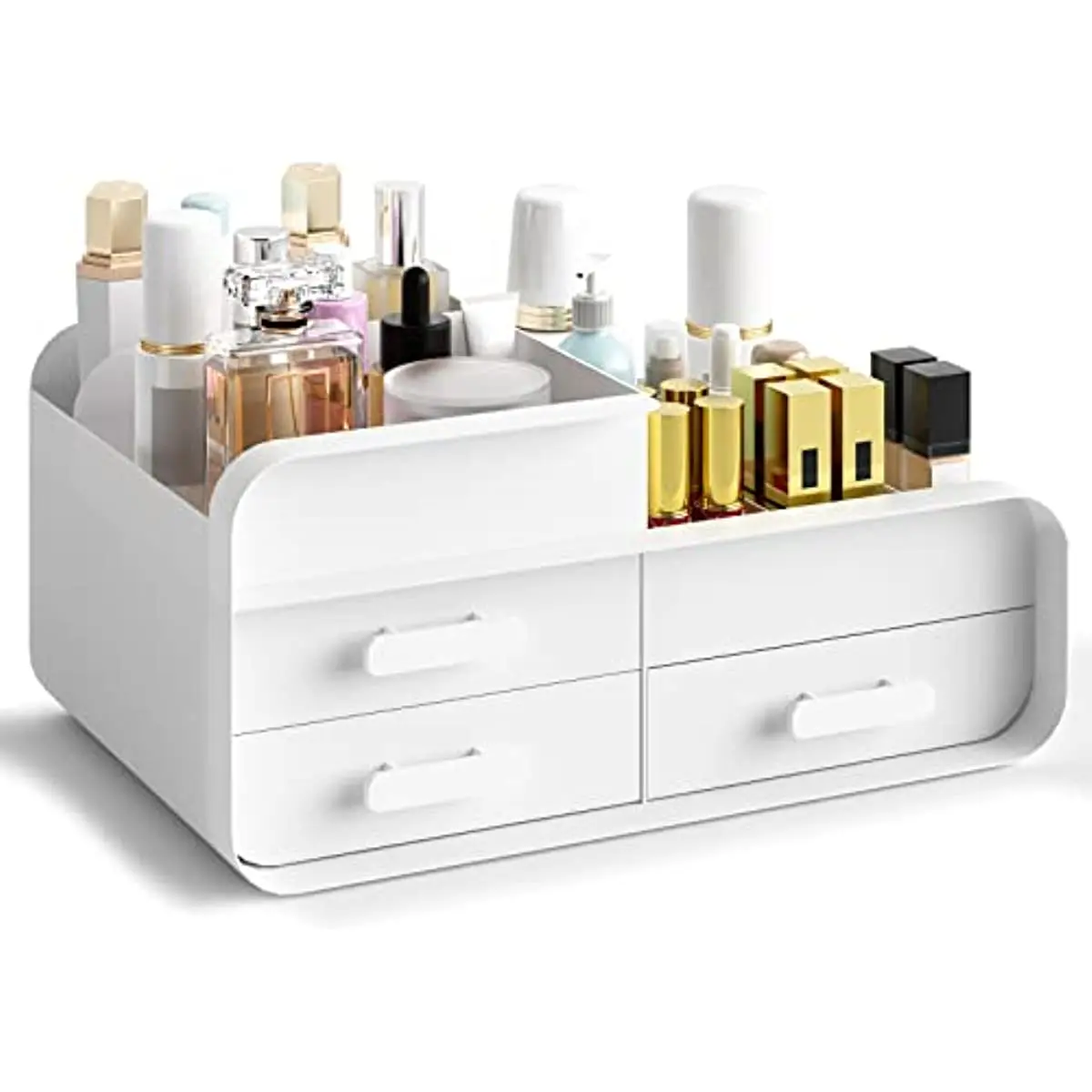 Make Up Organizer Under Desk 360°Rotational Cosmetic Storage Box Makeup Storage Cosmetic Box Bedroom Beauty Storage Box W/Handle