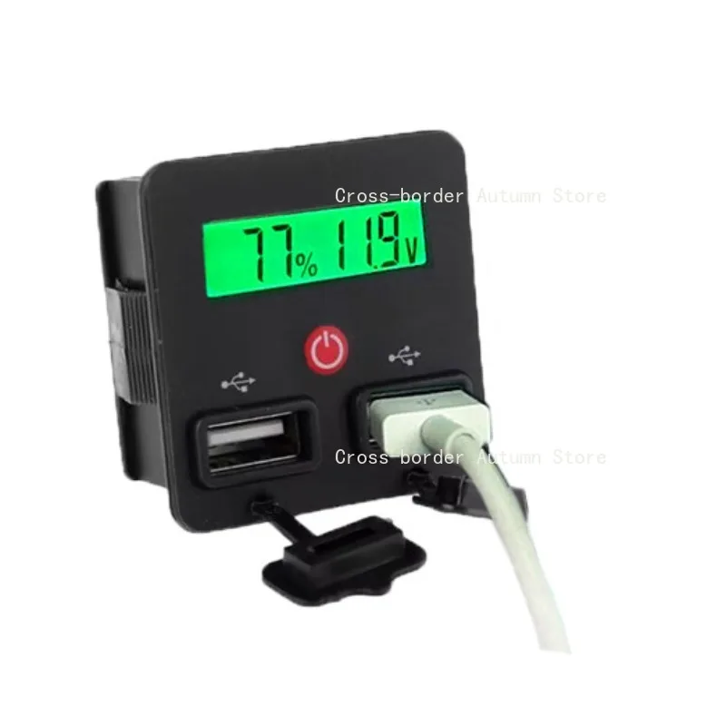Dual USB Port Car Voltage Power Display Digital Battery Monitor for Lead Acid & Lithium Battery