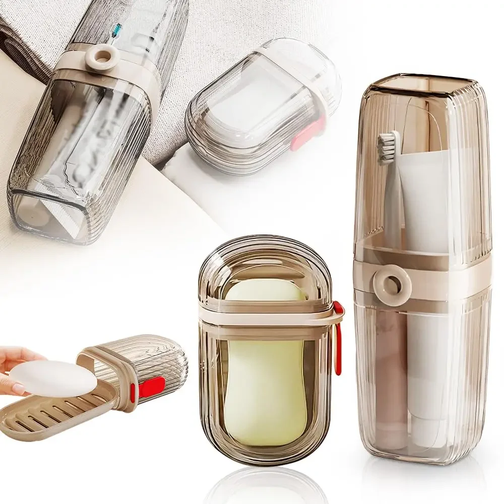 

Portable Travel Toothbrush Cup with Lid,Travel essentials, Soap Container for Traveling, Leak Proof