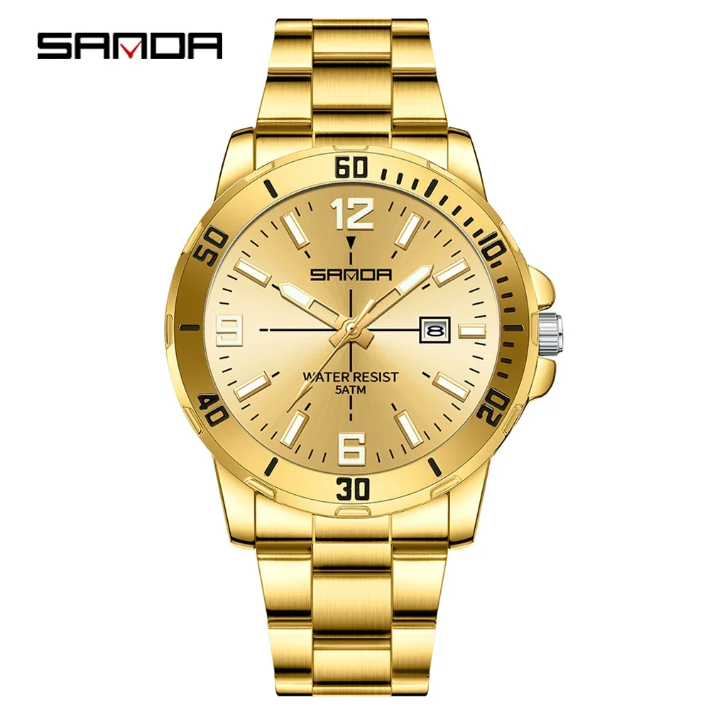 

SANDA SD3265 Новые мужские электронные часы с большим циферблатом, многофункциональные водонепроницаемые мужские кварцевые часы со светящимся календарем