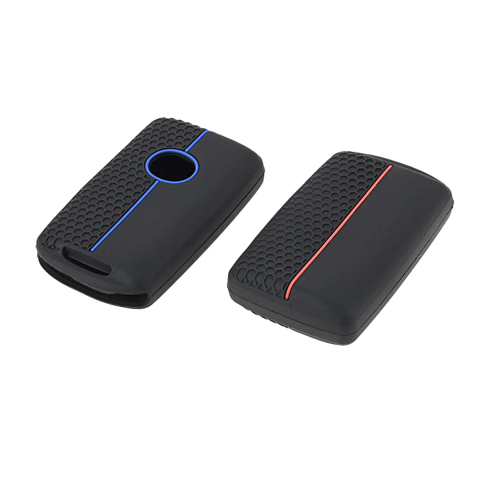 

Чехол для автомобильного ключа из силикона, черный с красной/синей линией, 1 шт., подходит для Mazda 3, 6, CX-30, CX-9, CX-5, CX-8, MX-5, MX-30, X5, X9, SS-30