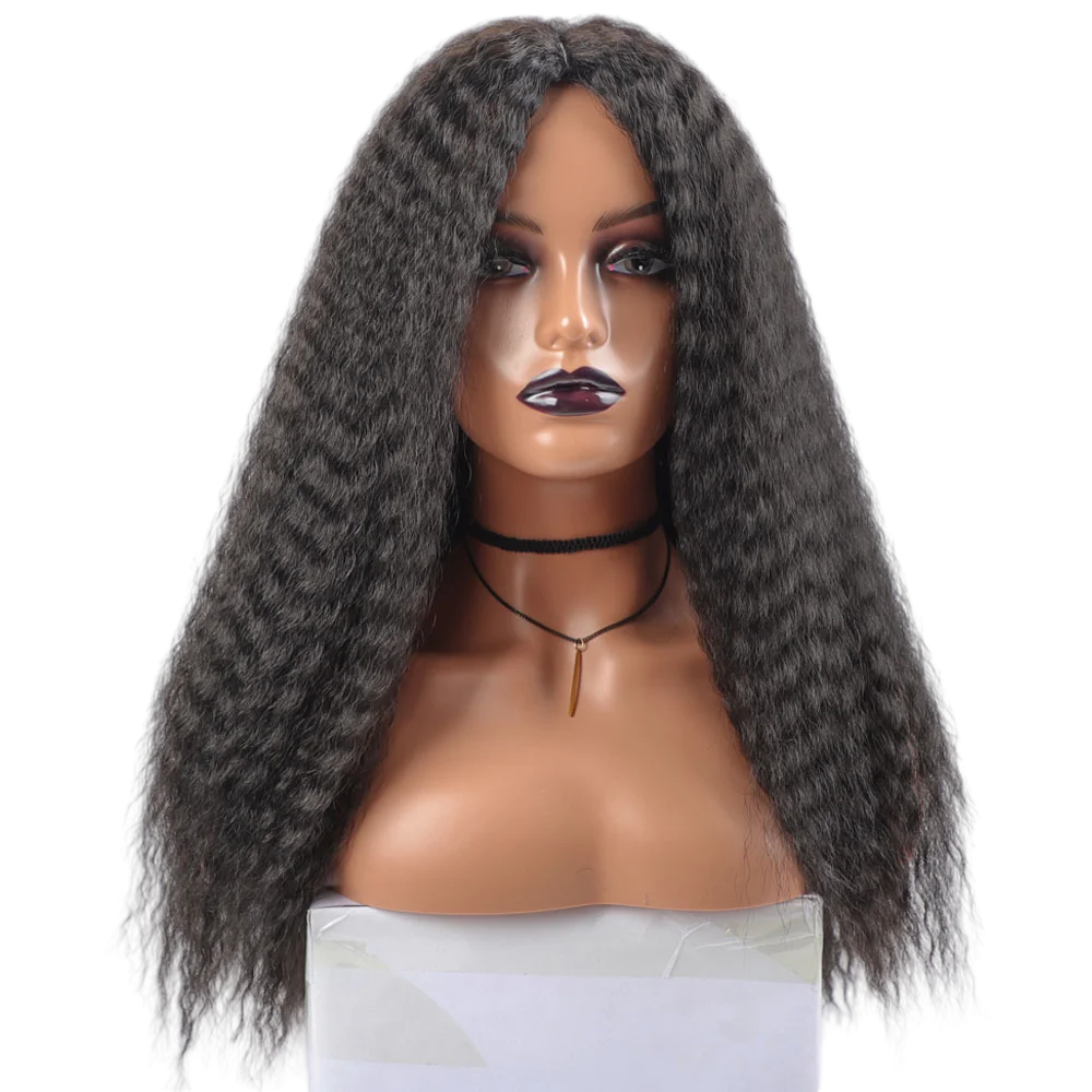 Natural Color Kinky Curly Synthetic Wigs Black Brown Blonde Ginger Red White Synthetic Hair Afro Kinky Curly Synthetic Hair Wigs