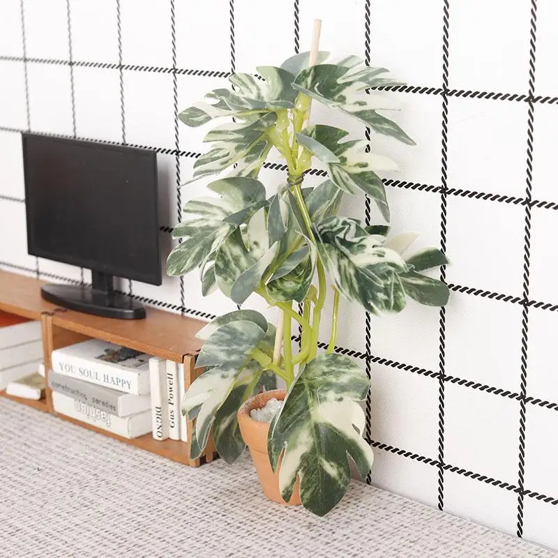 1:12 casa de muñecas simulación plantas verdes bonsái modelo casa de muñecas escena decoración Micro paisaje jardín bonsái ornamento