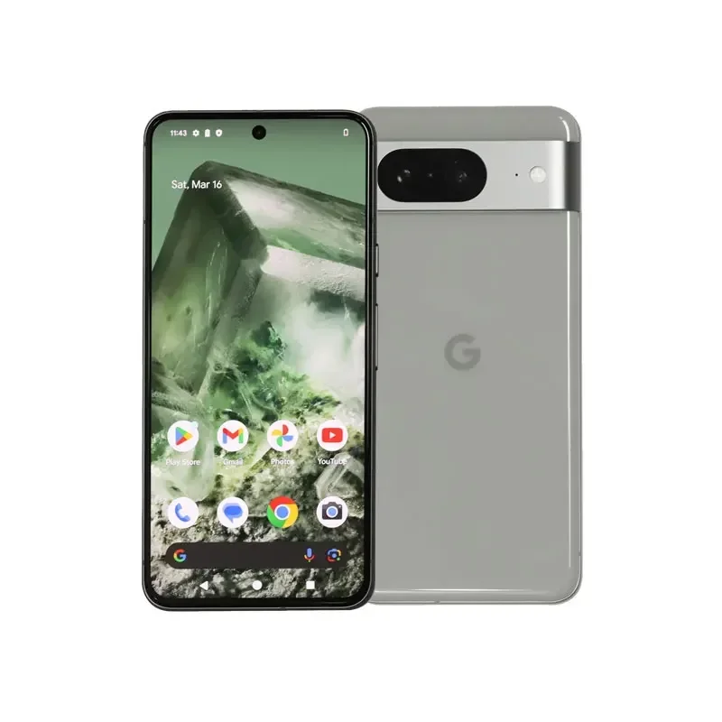 هاتف Google Pixel 8 5G الذكي 8GB RAM 128GB/256GB ROM 6.2 بوصة 2400x1080 شاشة OLED 50MP كاميرا Google Tensor G3 هاتف مستعمل