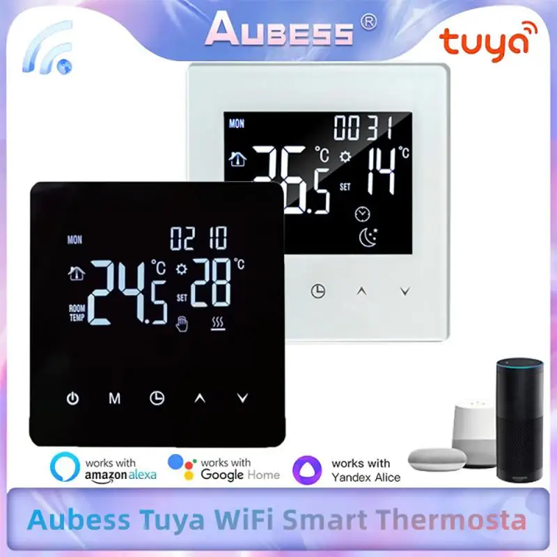 

Умный термостат Aubess Tuya для теплого пола, Wi-Fi, с пультом ДУ