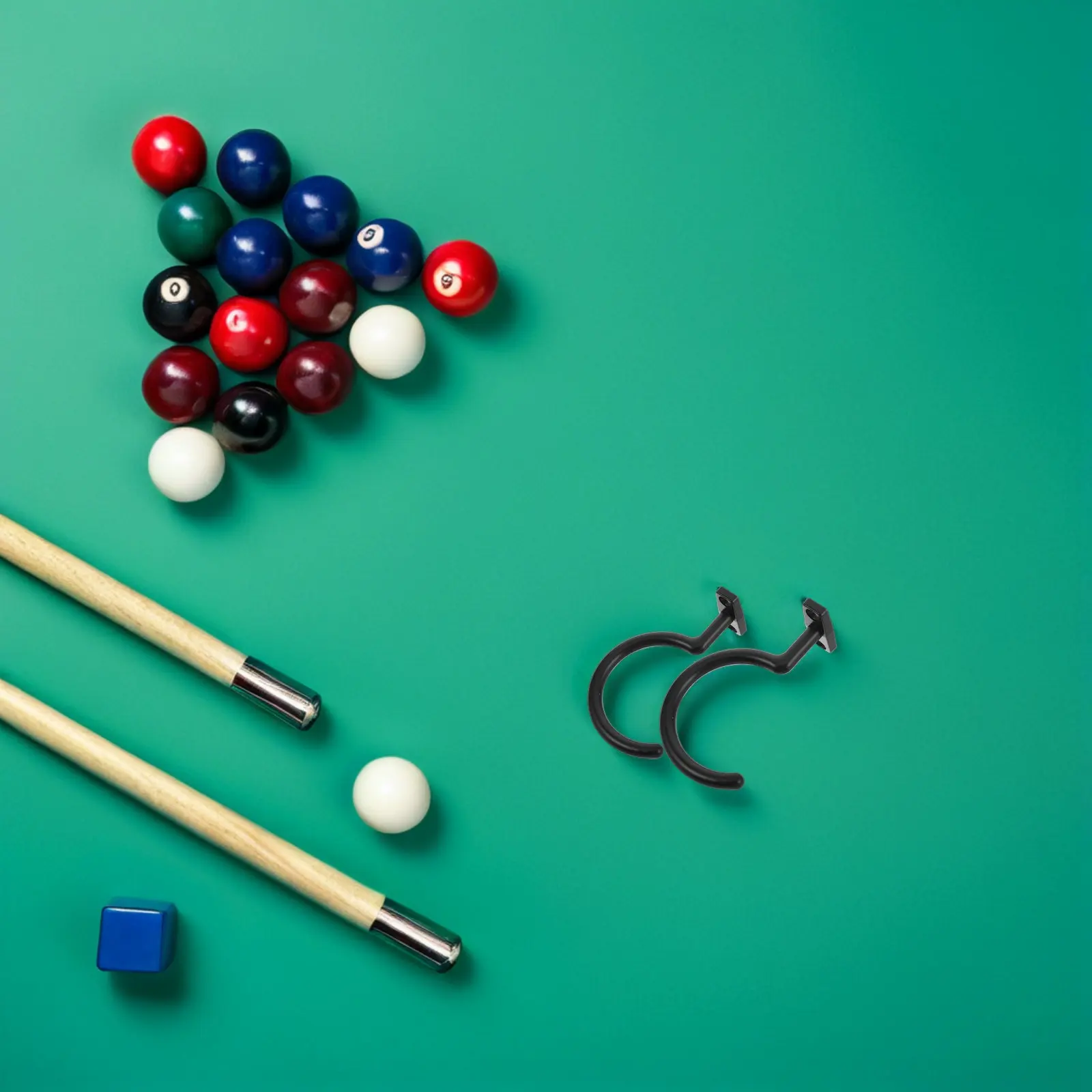 

4Pcs Metal Pool Cue Holder Rack Billiard Table Hook Compact Design Non Slip Surface Easy Mount Pool Bridge Stick Hook