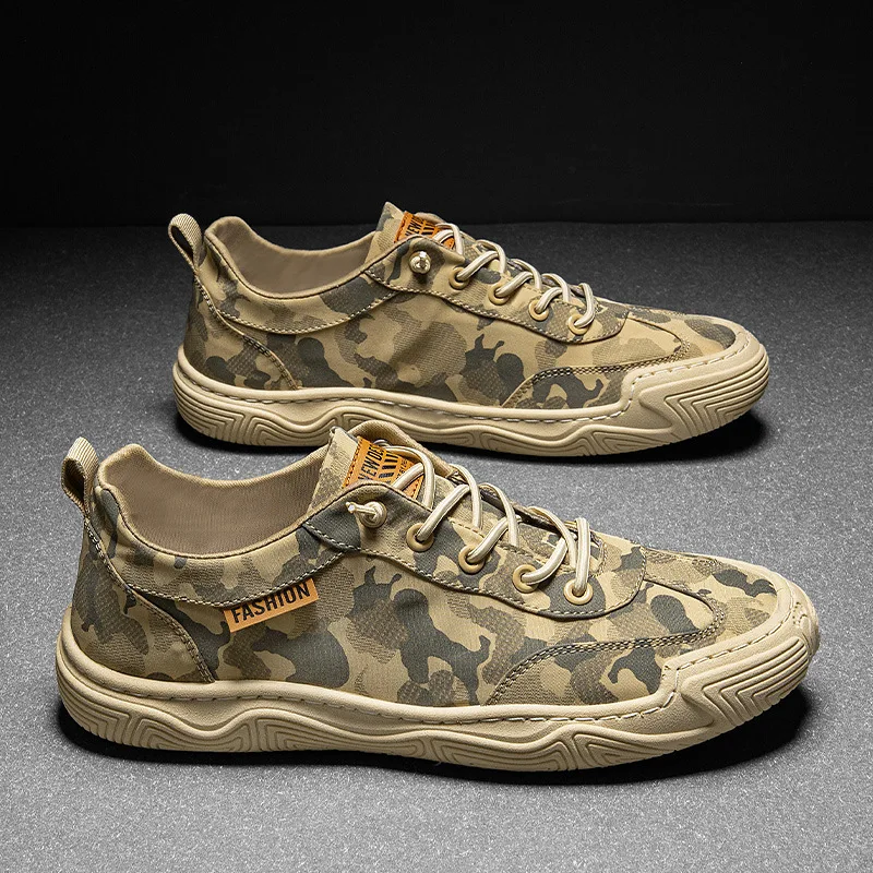 

2022 Summer Vulcanize Shoes Fashion Breathable Camouflage Casual Men Sneakers Flats Outdoor Walking Non-slip