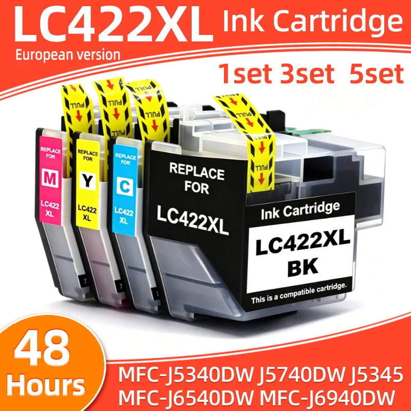 1-5set LC422XL LC-422 LC422 Ink Cartridge Compatible for Brother MFC-J5340DW MFC-J5740DW MFC-J5345DW MFC-J6540DW J6940DW Printer
