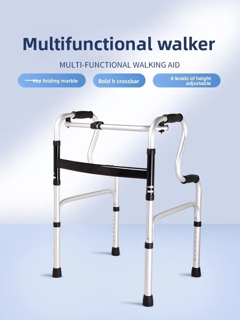 

elderly aluminum alloy walker walker adjustable height elderly folding walker four-legged crutches