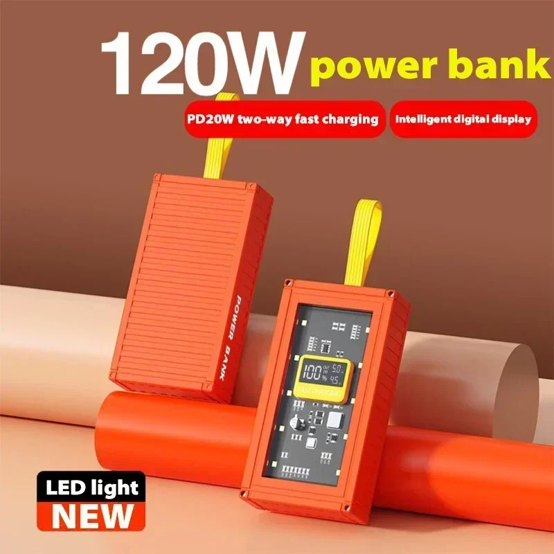 For Xiaomi mobile power bank PD20W two-way fast charging large capacity 80000mAh digital display with LED light transparent new