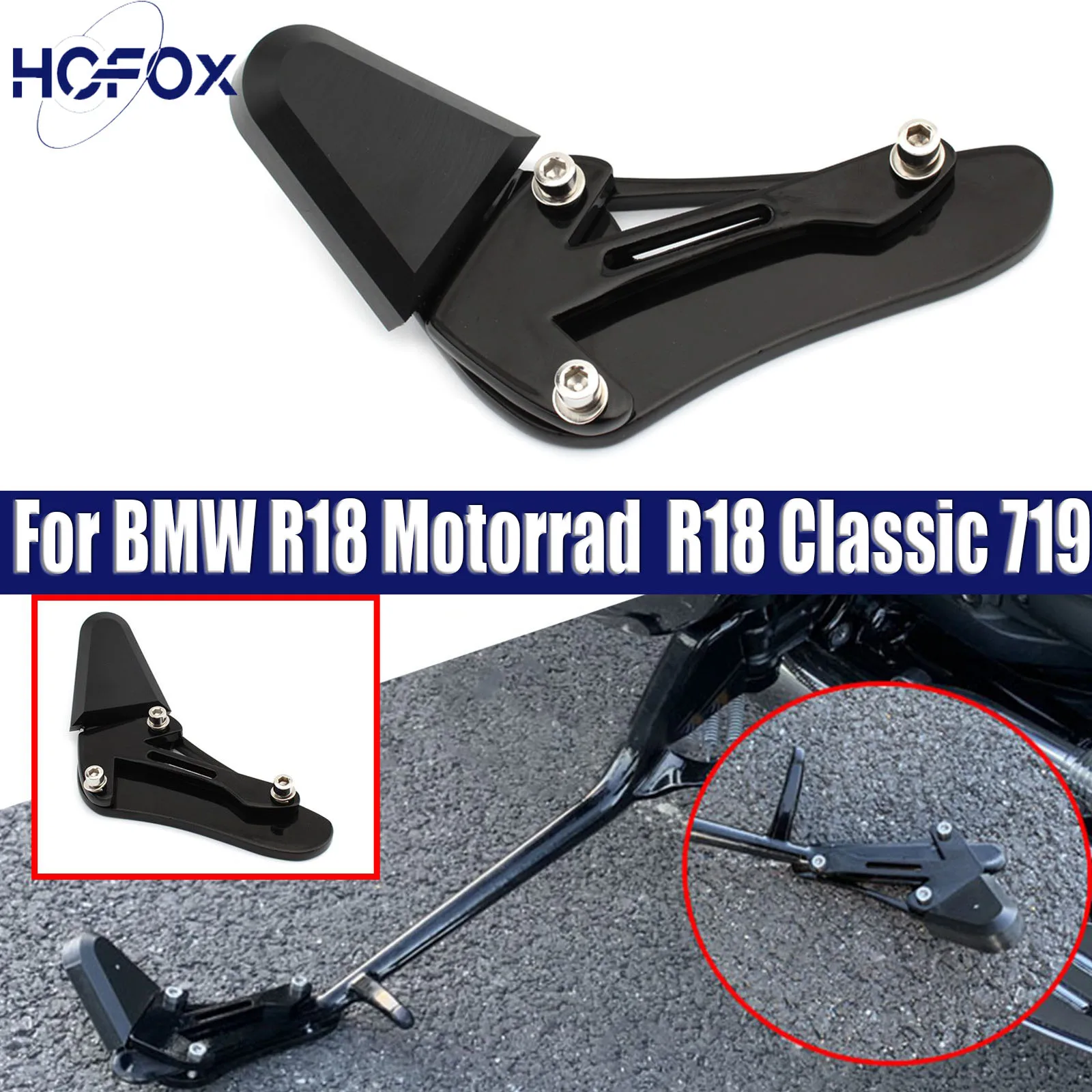 Motorcycle Side Stand Enlarger Plate Kickstand Extension Pad For BMW R18 Classic 719 R18 Motorrad