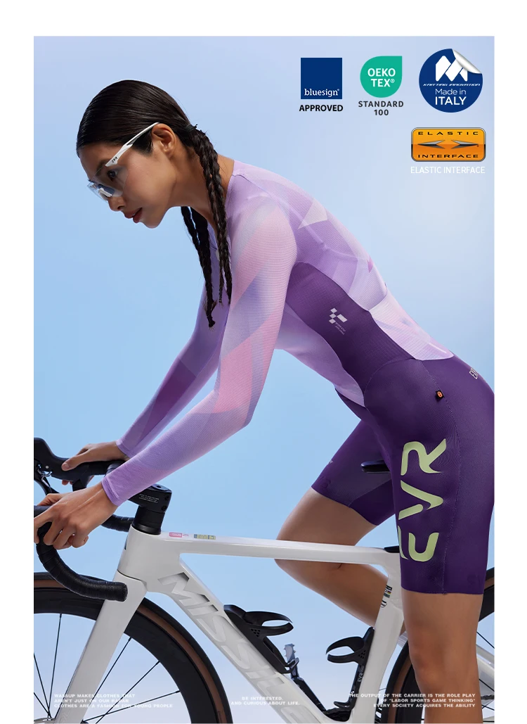 EVR Summer Pro Damen-Einteiler-Radsportanzug für Rennrad, langärmlig, kurzärmelig, Radsportanzug, Hose, Wettkampf-Radsportausrüstung – Detail 14