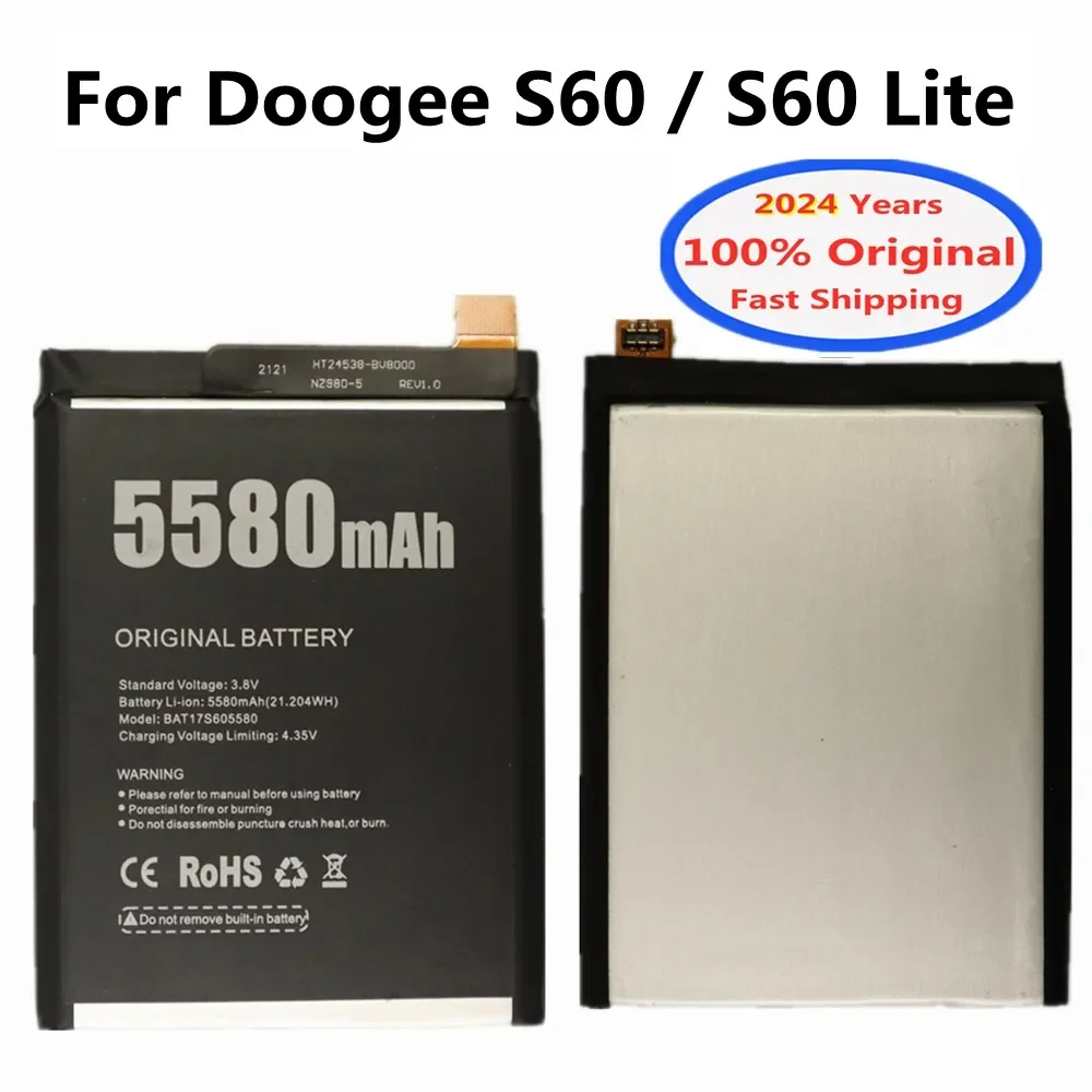 2024 Years 5580mAh High Quality Original Battery For Doogee S60 / S60 Lite BAT173605580 Replacement Batteries Bateria + Tools