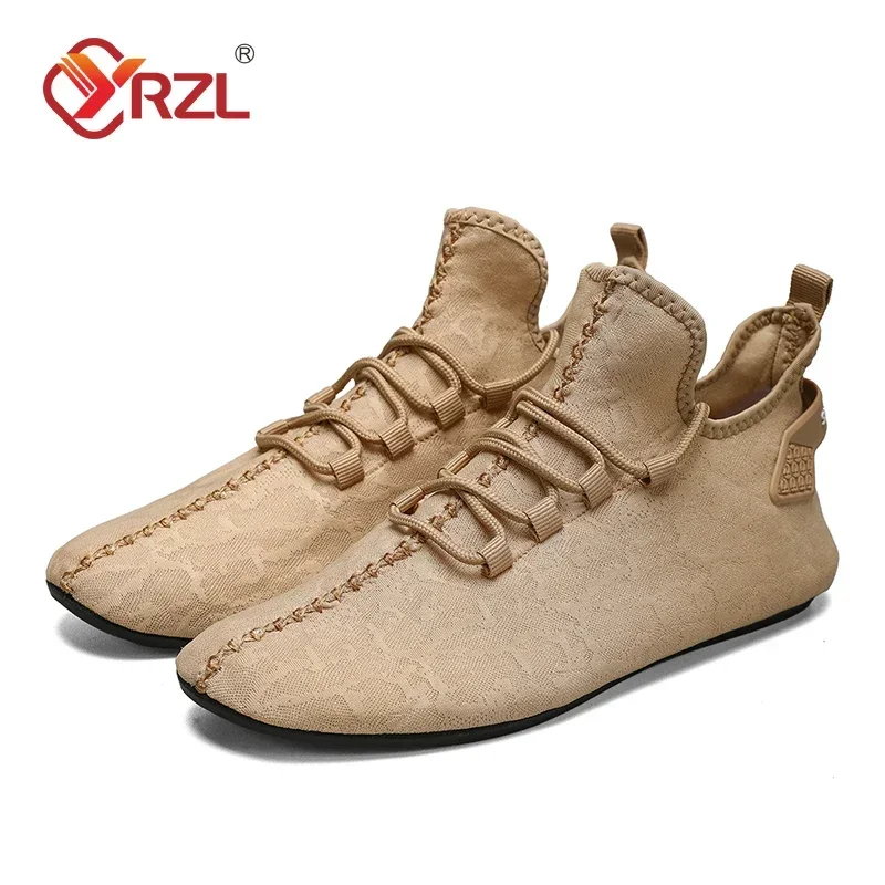 YRZL-Mocassins en Maille pour Homme, Chaussures de Marche Plates, Respirantes, Antidérapantes, Décontractées, d'Été, de Haute Qualité