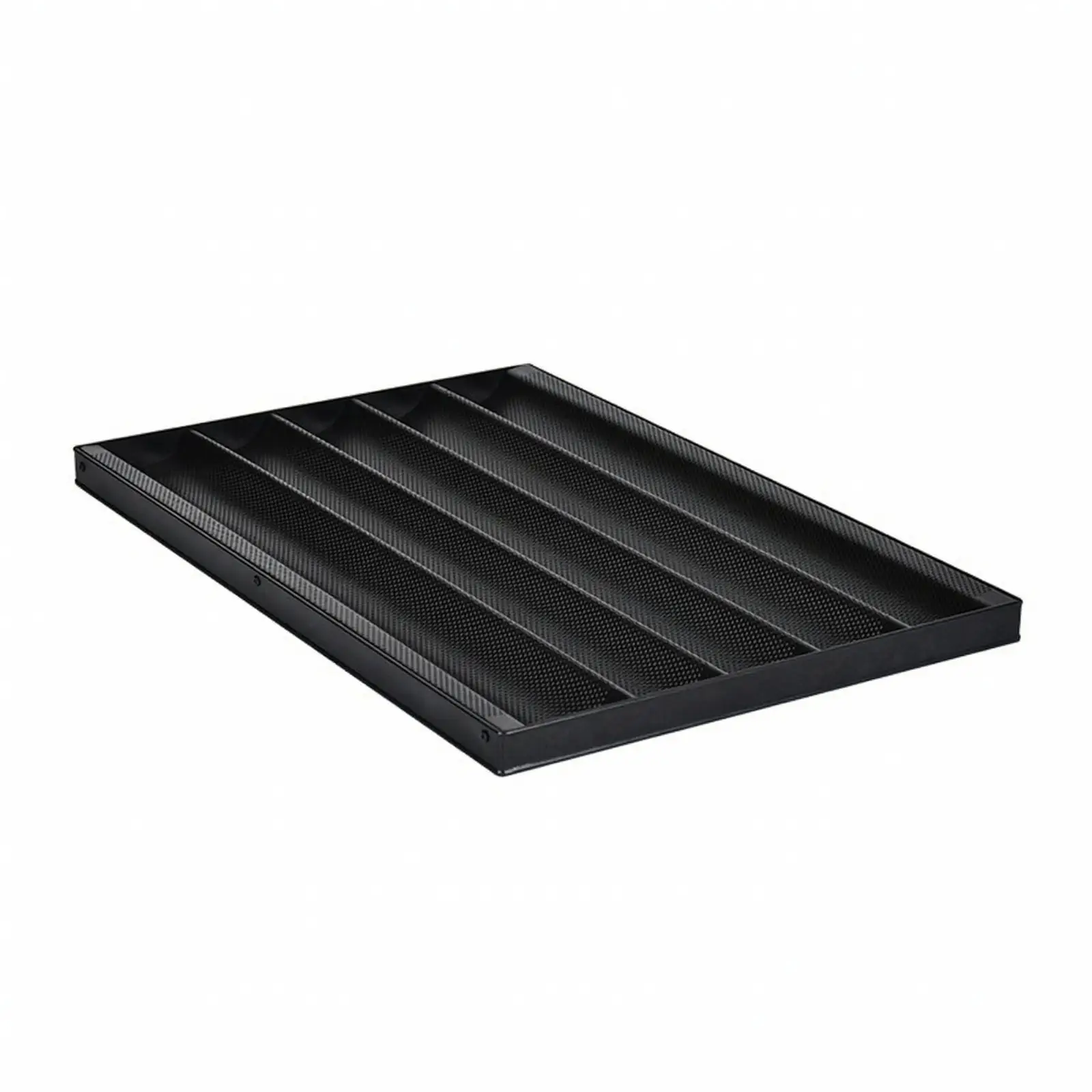 Aluminum Alloy Bread Baking Pan for Baguette Loaf Mold with Raised Ridges Perforated Design