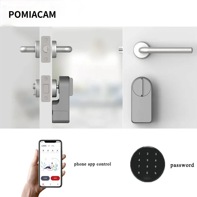 Cerradura de perno eléctrica inteligente, cerradura de puerta inteligente con desbloqueo por contraseña, huella dactilar, Bluetooth, Control de