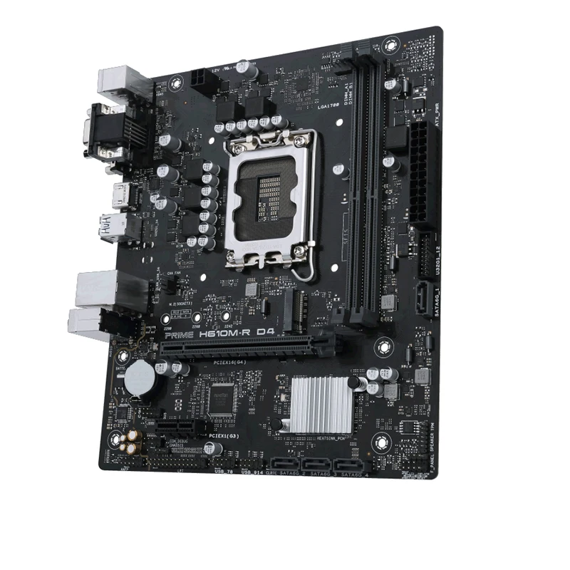 Placas-mãe usadas para PRIME H610M-R D4, LGA 1700, DDR4, 64GB, M-ATX para Intel H610 Desktop Mainboard, SATA III, USB 3.0