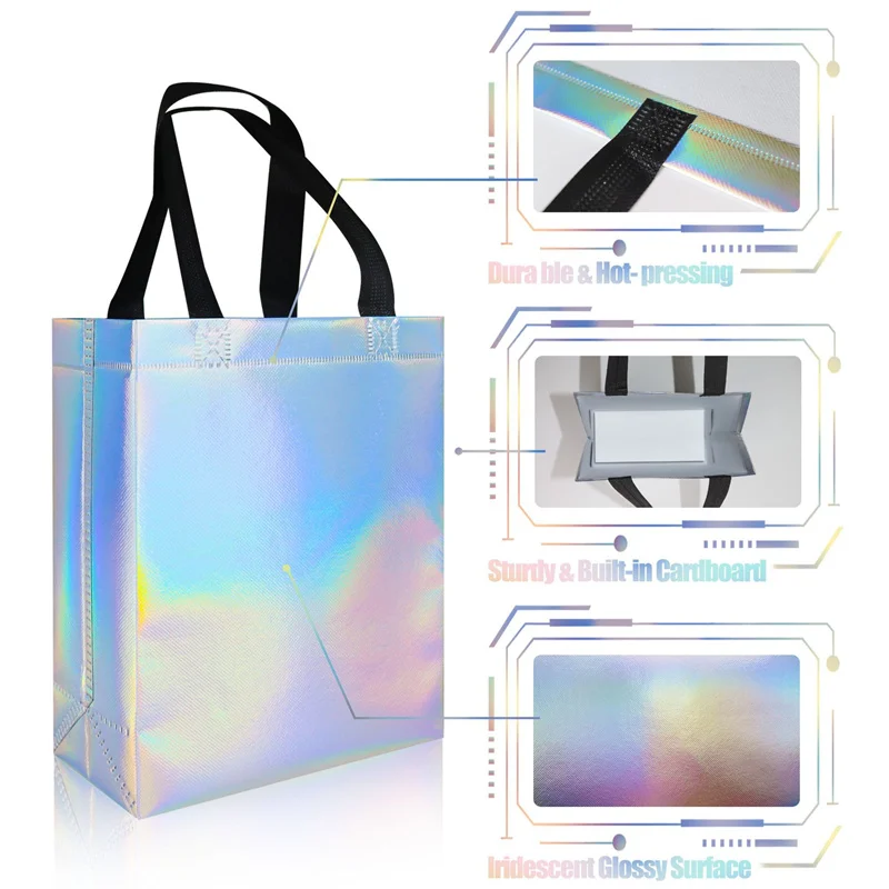 StoBag 25pcs Wholesale Laser Non-woven Tote Bags Shopping Portable Waterproof Storage Reusable Pouch Custom Logo(Extra Fee)