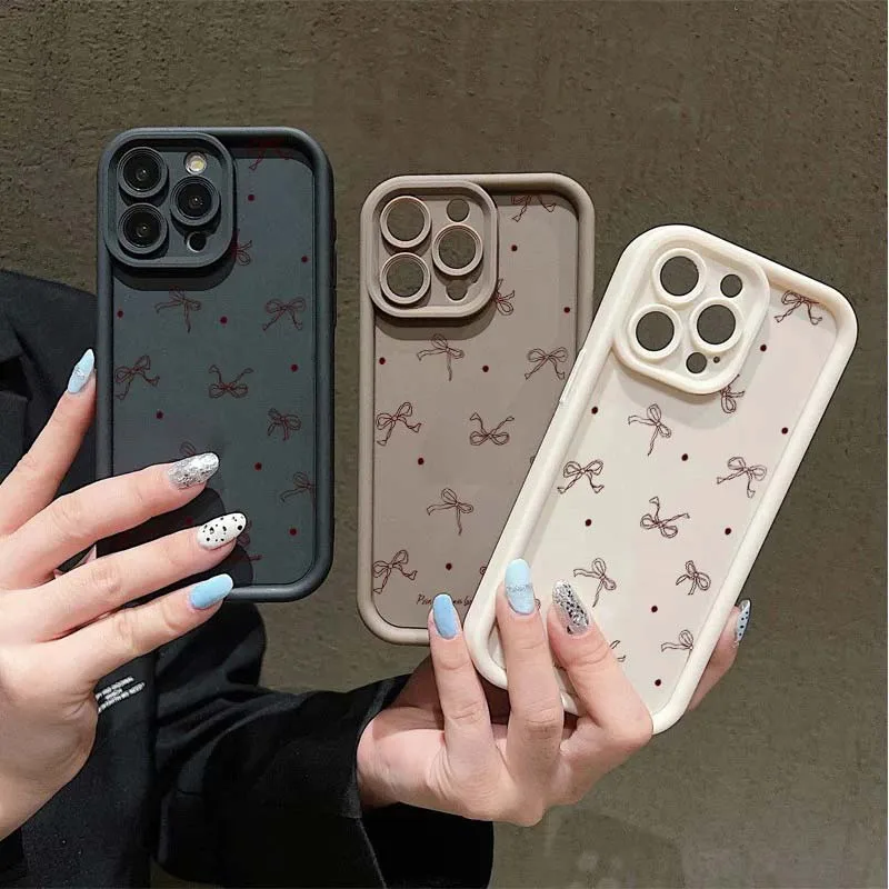 Polka Dot Bow Phone Case For Motorola G37 Power EDGE 2026 5G G100 G53 G22 G32 G24 G30 G35 G15 G14 G05 G34 G04 E13 E14 E40 E32