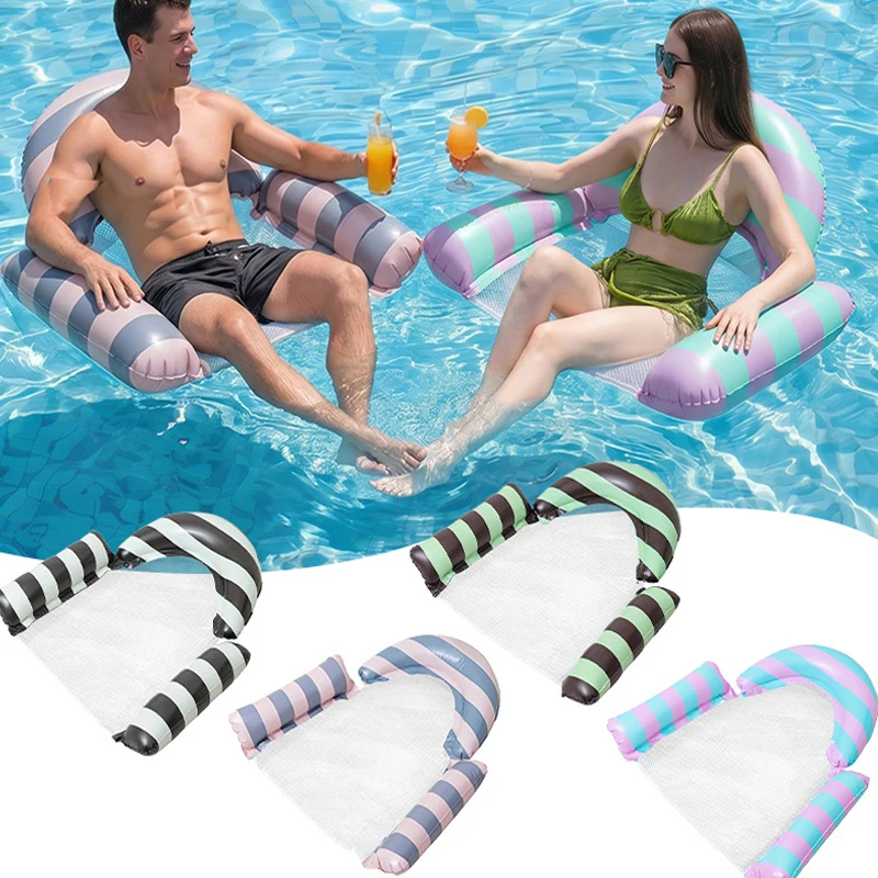 Foldable Inflatable Mattresses for Adult Water Fun Swimming Pool Hammock Lounge Chairs Water Sports Pool Float Beach Accessories