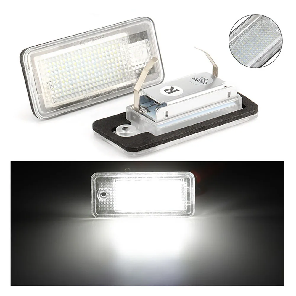 2pcs Car LED Number License Plate Light 12V Auto Canbus For Audi A3 S3 A4 S4 B6 A6 S6 A8 S8 8p B7 Sportback Cabriolet 2004-2009